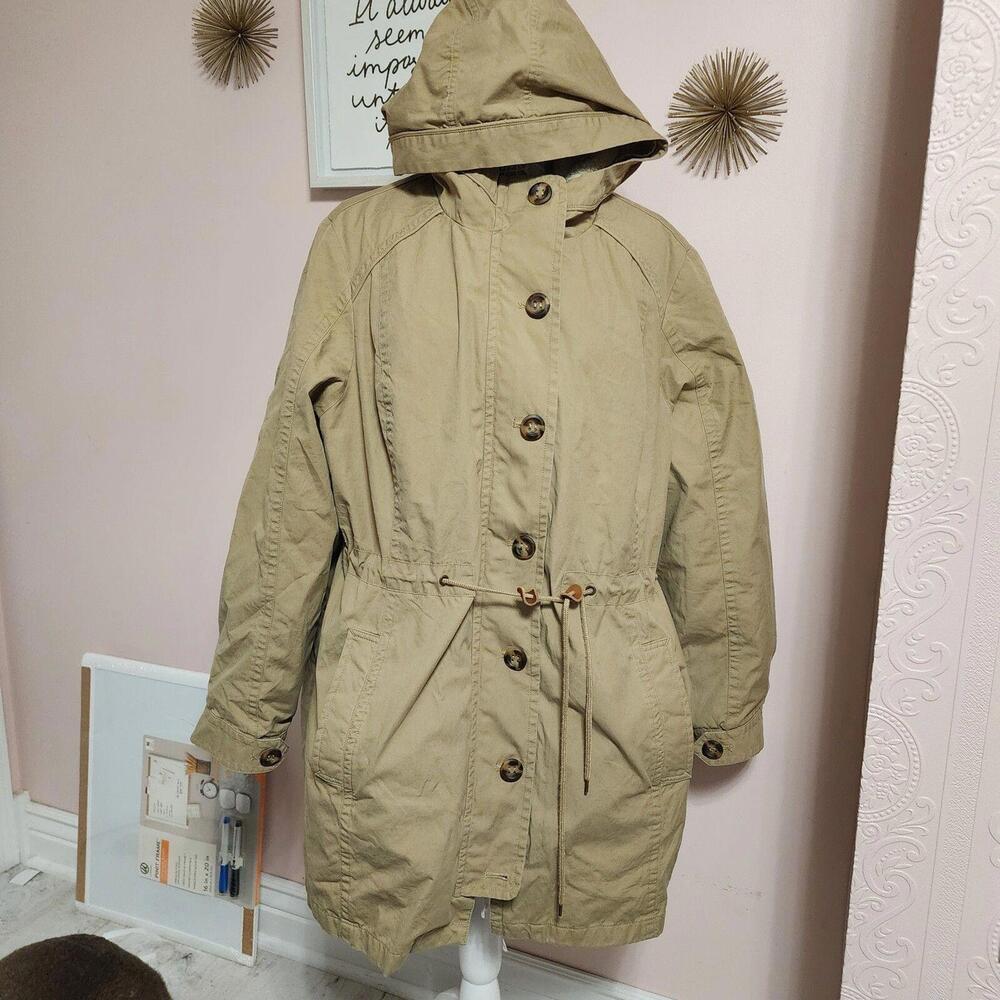 LKNW LL Bean Hooded jacket coat zipout liner tan sherpa 3X